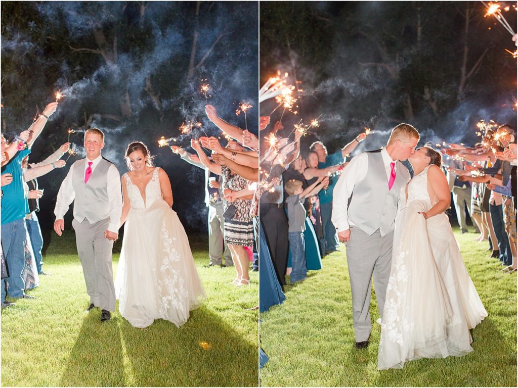 Navy & Fuchsia Wyoming Wedding Sparkler Exit