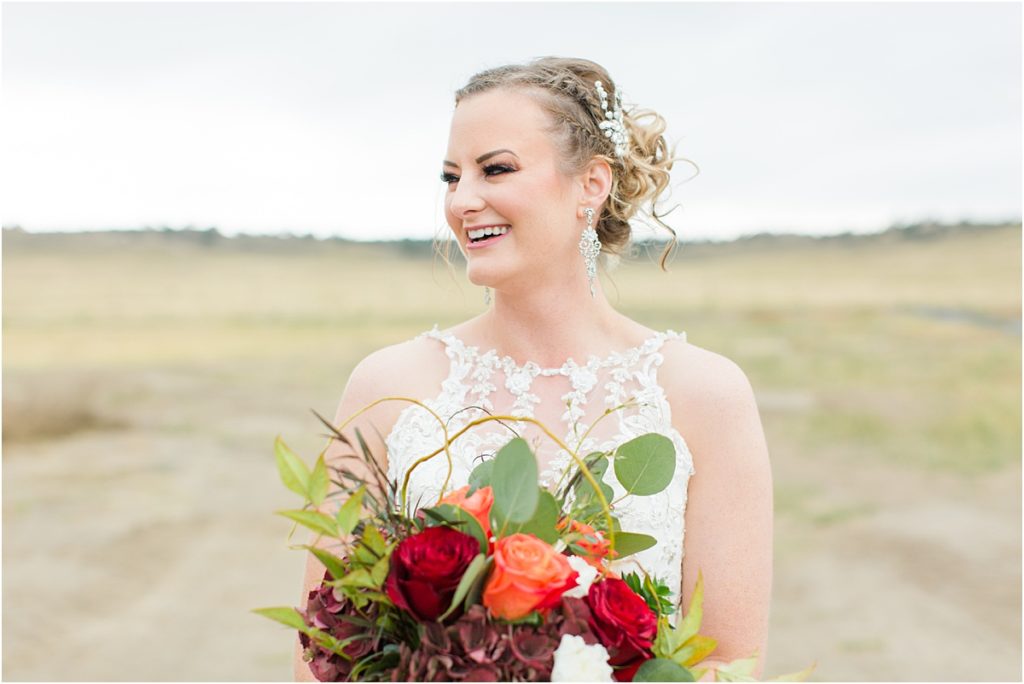 Burgundy & Orange Wyoming Wedding Fall Inspired Bride 