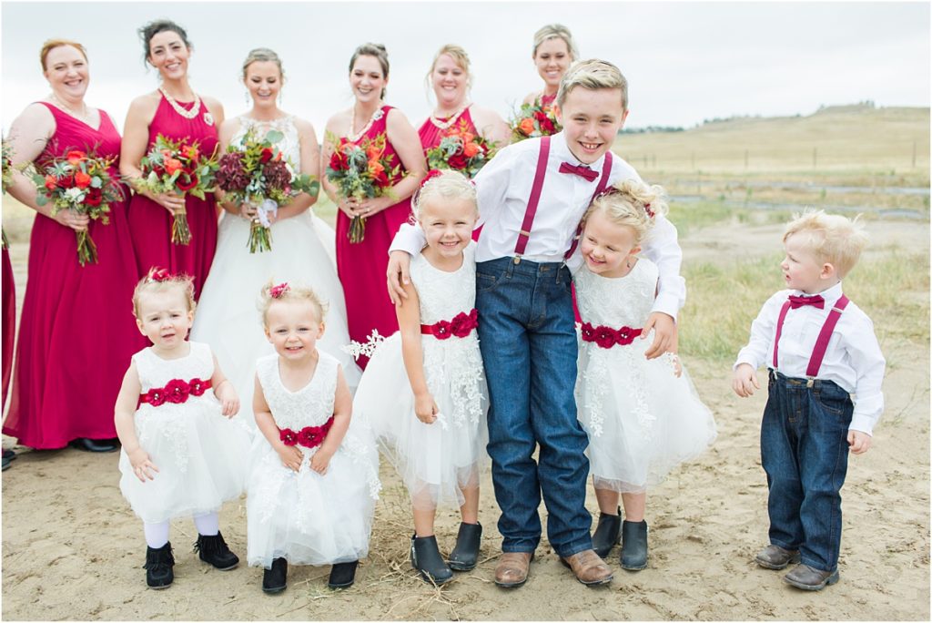 Burgundy & Orange Wyoming Wedding Fall Inspired Bridesmaids