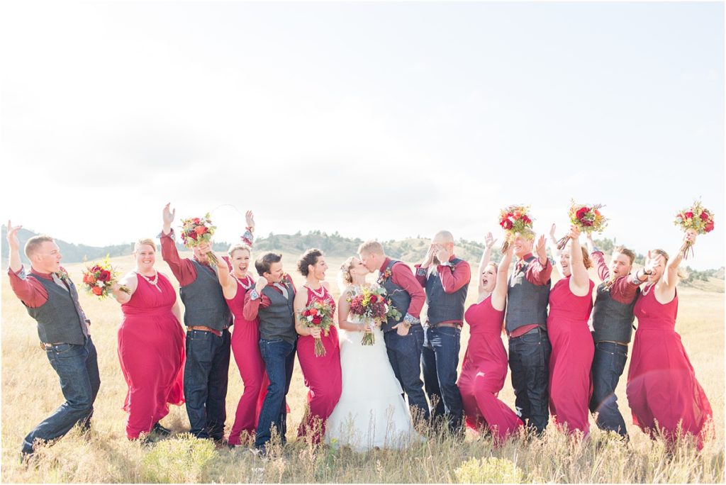 Burgundy & Orange Wyoming Wedding Fall Inspired Bridal Party
