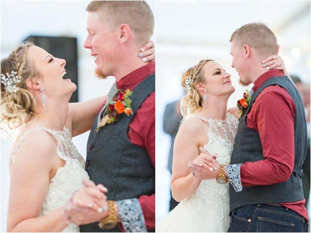 Burgundy & Orange Wyoming Wedding Fall Inspired First Dance
