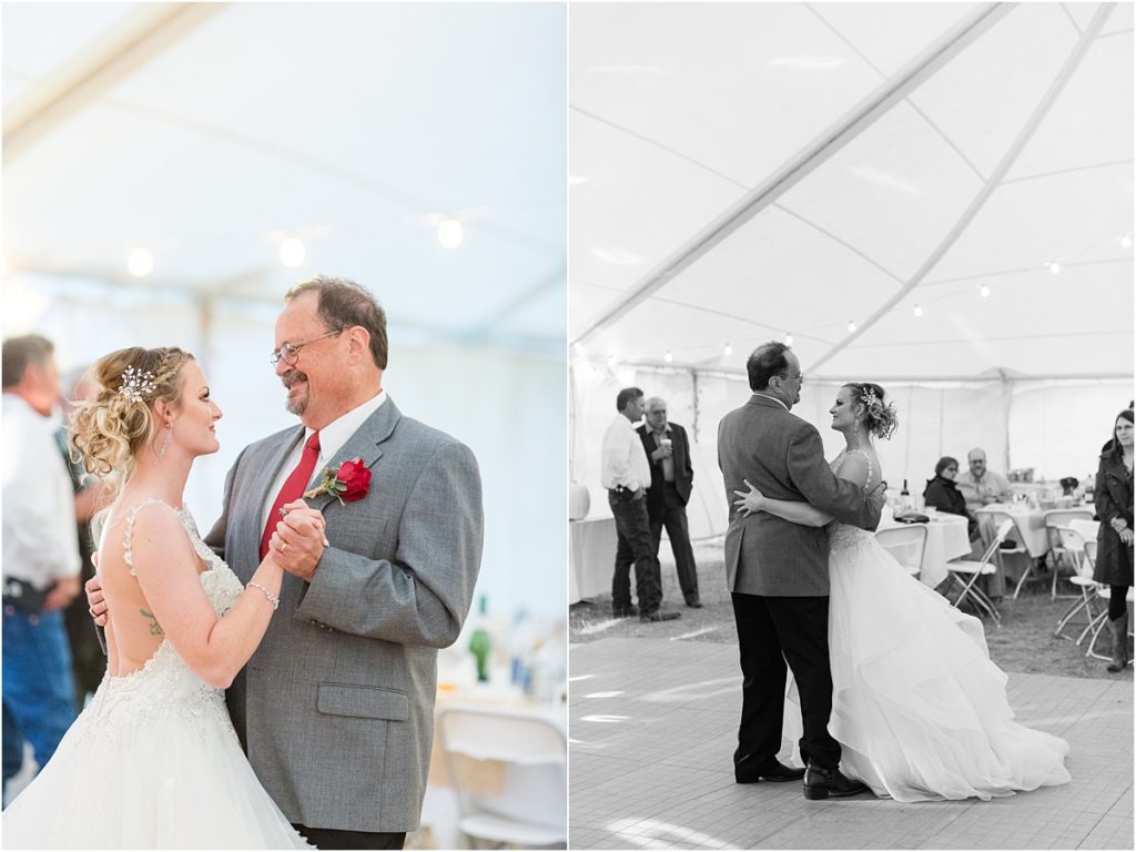 Burgundy & Orange Wyoming Wedding Fall Inspired Father Daughter Dance